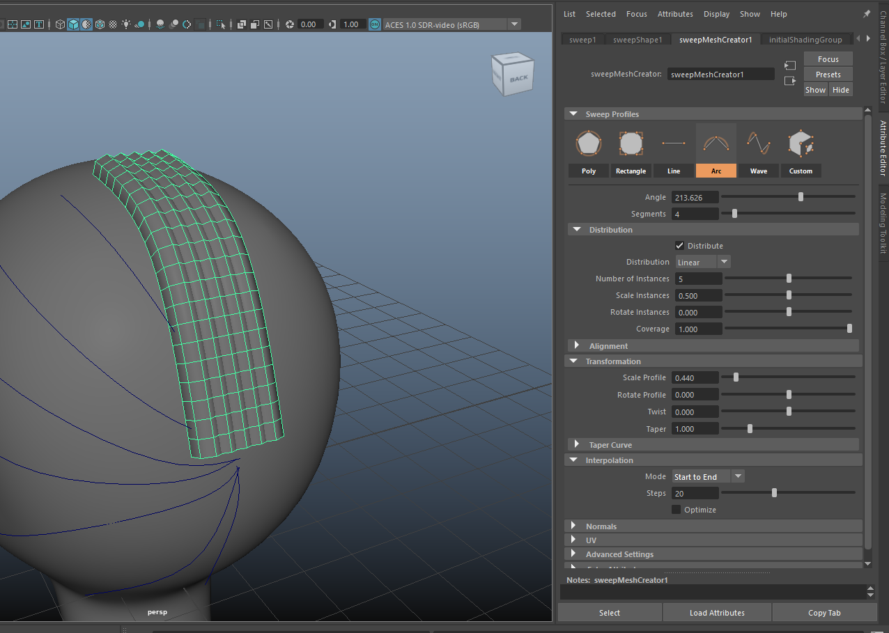 sweep mesh settings